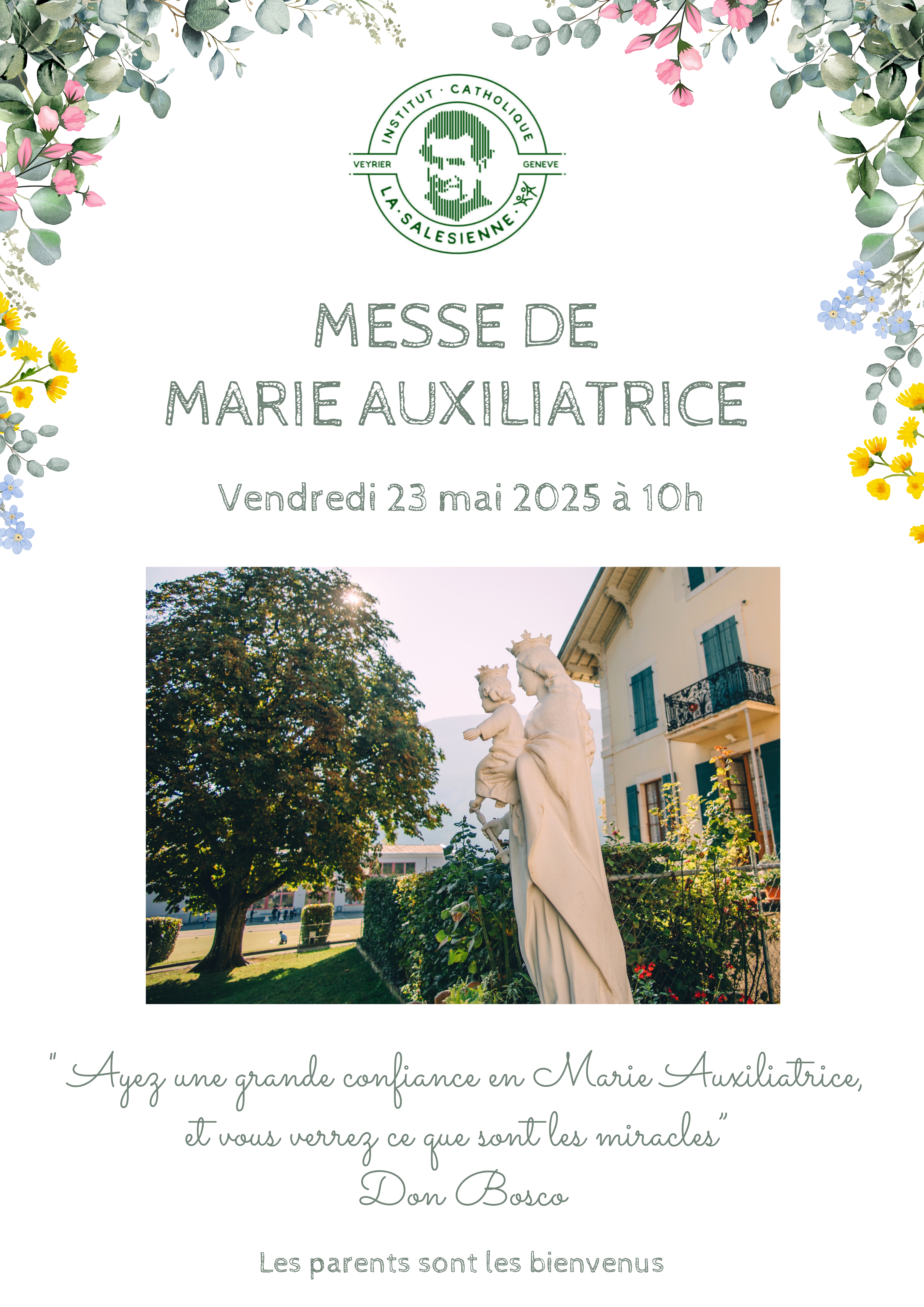 Affiche Messe Marie Auxiliatrice 2025